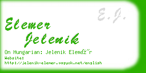 elemer jelenik business card